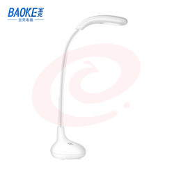 宝克(baoke) CL1851 高尔夫护眼LED台灯 触摸开关/三段调光/USB充电 商务办公/学生用品 44*9cm 1200毫安 1个装 白色