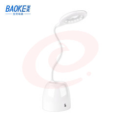 宝克(baoke) CL1860 LED笔筒台灯 触摸开关/笔筒收纳/USB充电 商务办公/学生用品 40*10.8cm 1200毫安 1个装 白色 SKU：YDKJ28037