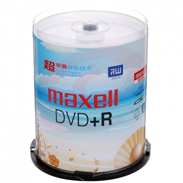 麦克赛尔(maxell)DVD+R光盘 刻录光盘 光碟 空白光盘 M2系列16速4.7G 珍珠白桶装100片