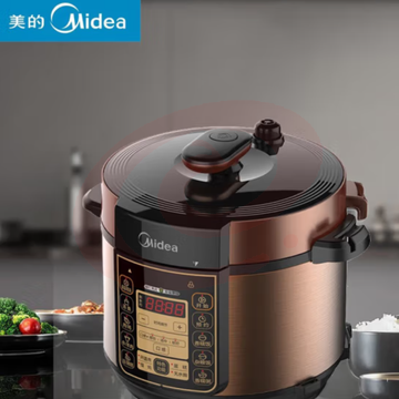 美的(Midea)电压力锅双胆5L家用数码显示定时预约蛋糕开盖煮MY-50RZB05慢炖70Kpa无水焗烧饭烧汤 SKU：YDKJ28849