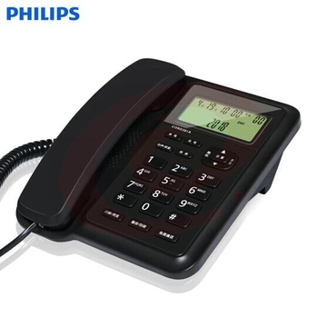飞利浦(PHILIPS)电话机座机 固定电话 办公家用 双接口 免电池 CORD281A黑色