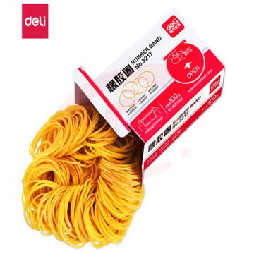 得力3217橡胶圈(黄)(100g/盒)