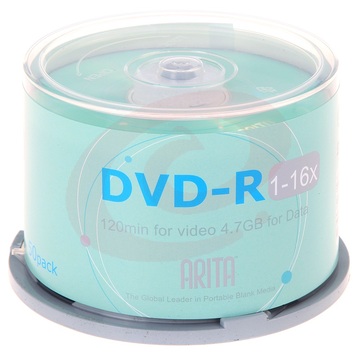 铼德(ARITA) e时代系列 DVD-R 16速4.7G 空白光盘/光碟/刻录盘 桶装50片