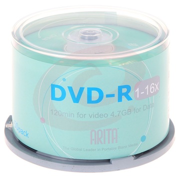 铼德(ARITA) e时代系列 DVD-R 16速4.7G 空白光盘/光碟/刻录盘 桶装50片 SKU：YDKJ27906