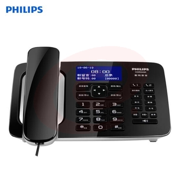 飞利浦(PHILIPS)录音电话机 固定座机 办公家用 中文菜单 自动录音 CORD495黑色