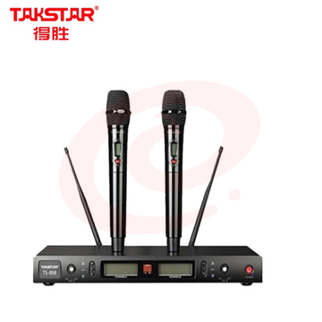 得胜(TAKSTAR)TS-898 U段可调频一拖二无线话筒 专业演出会议主持麦克风 舞台KTV手持话筒防啸叫 黑色 SKU：YDKJ28383