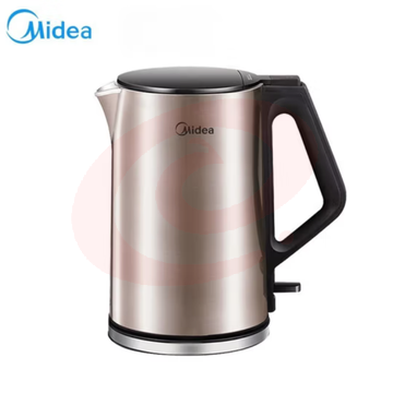 美的(Midea)电热水壶 家用1.5L烧水壶双钢防烫防干烧电茶壶热水壶 304不锈钢自动断电开水壶 HJ1510a SKU：YDKJ28006