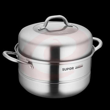 苏泊尔（SUPOR）好帮手不锈钢双层蒸锅 26cm VZ26BS03