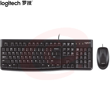 罗技（Logitech）MK120 键鼠套装 有线键鼠套装 办公键鼠套装 电脑键盘 USB即插即用 全尺寸 黑色