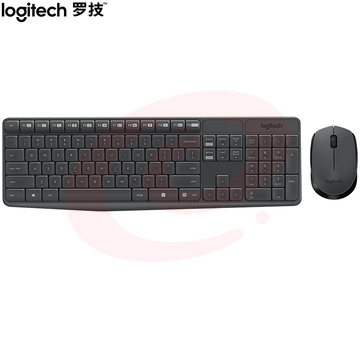 罗技（Logitech）MK235 键鼠套装 无线键鼠套装 办公键鼠套装  防泼溅防指纹 全尺寸 带无线2.4G接收器 黑 SKU：YDKJ29282