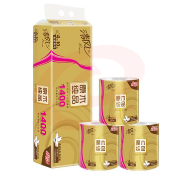 清风卷纸B22AFJ2原木金装 4层加厚140克卫生纸巾10卷/提