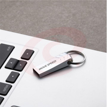 移速（MOVE SPEED）32GB U盘 USB2.0 小枫叶系列 银色 防水便携自带钥匙环 金属迷你车载电脑两用u盘优盘