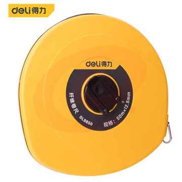 得力(deli)50米纤维尺 盘式皮卷尺 DL9850