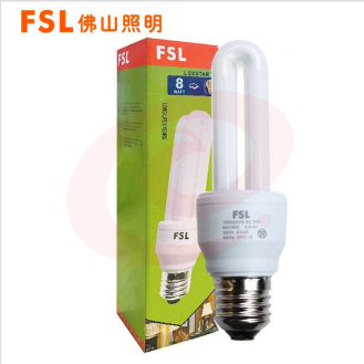 佛山 T4电子节能灯 8W(2U)E27/6500K 白光