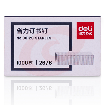 得力(deli)高强度订书钉 12#订书针 1000枚/盒 10盒装 办公用品 0012 SKU：YDKJ30606