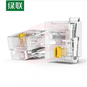 绿联 UGREEN NW138 电话水晶头 80105 6P4C电话线接头 RJ11语音电话线连接器 座机传真机全铜镀金插头 2芯50个装
