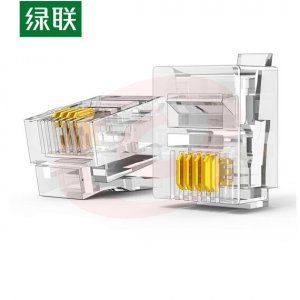 绿联 UGREEN NW138 电话水晶头 80107 6P4C电话线接头 RJ11语音电话线连接器 座机传真机全铜镀金插头 4芯50个装 SKU：YDKJ30479