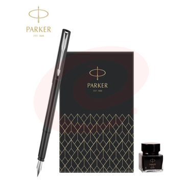 派克（PARKER）钢笔 签字笔 商务送礼 男女生日礼物 学生练字文具 威雅XL经典黑白夹墨水笔+深灰迷你墨水礼盒 SKU：YDKJ30990