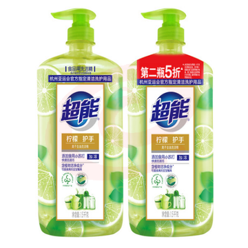 超能 加浓护手洗洁精 柠檬苏打1.5kg*2瓶套装