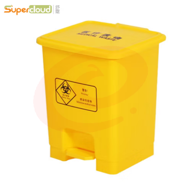 舒蔻(Supercloud) 医疗垃圾桶脚踏款15L 医院诊所实验室专用废物黄色污物桶商用带盖