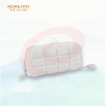 国誉（KOKUYO）学生办公收纳包枕枕包涤纶帆布笔袋米色中号WSG-KUK261LY