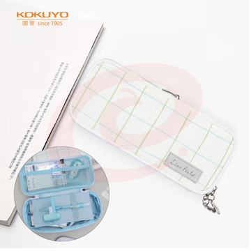 国誉（KOKUYO）格子印象·笔袋·NOViTA-R 绿蓝中号200×95×50mm WSG-PCL22GB