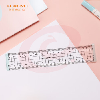 国誉(KOKUYO)15cm便捷划线尺子Campus双向刻度直尺 WSG-CLW150
