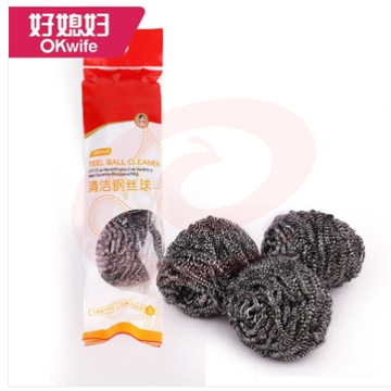 好媳妇钢丝球（OKwife）钢丝球纤维球清洁刷厨房钢丝球用品去污不沾油带柄刷锅神器 钢丝球3只装