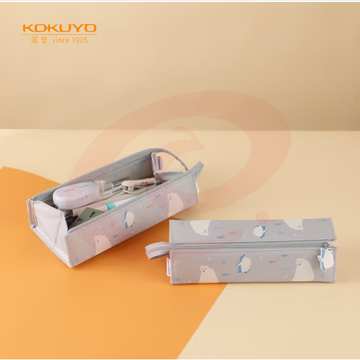 国誉（KOKUYO）C2-R文具笔袋·mofu-mofu系列大容量铅笔收纳盒 浅灰 WSG-PC5M22LM