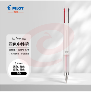百乐（PILOT）Juice up 百果乐四色中性笔彩色水笔 速干考试专用办公LKJP-60S4-W-CHN 0.4mm白色单支装