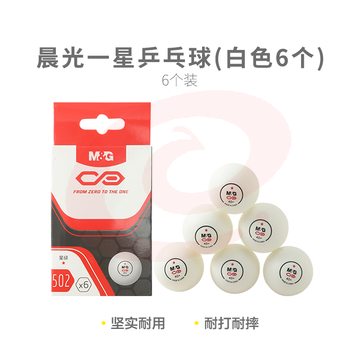 晨光体育一星乒乓球(白色6个)AST09502