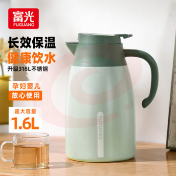 富光 WFZ1262-1600保温水壶1.6L大容量316L不锈钢 绿色 SKU：YDKJ32237