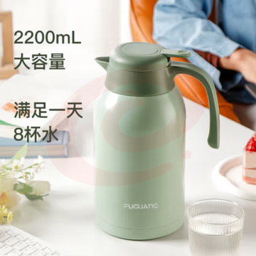 富光 PDZ200032200保温壶2.2L绿色304不锈钢保温瓶 SKU：YDKJ32270