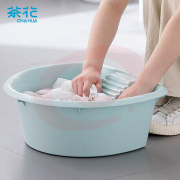 茶花 脸盆洗脸盆塑料盆子加厚搓衣板盆洗衣服盆带搓板大号搓衣盆 03351K