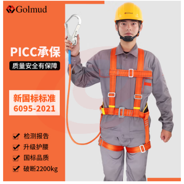 哥尔姆 安全带 安全绳高空作业绳 高空作业安全带 电工保险带 全身式五点式 TE单大钩5米