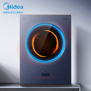 美的（Midea）电磁炉 双环混合动力 A级微晶面板 十档滑控调节 智能定时 双风机散热 高端电磁炉 C22-DH2210 SKU：YDKJ32799