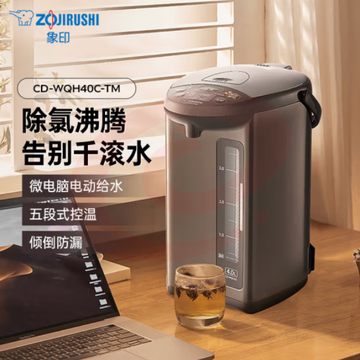 象印（ZO JIRUSHI）电水壶五段控温可定时 4L容量 CD-WQH40C-TM(金属棕色)
