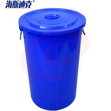海斯迪克 gnjz-1245 圆形收纳桶大容量水桶 酒店厨房垃圾桶 工业环卫物业垃圾桶 60L桶 蓝色带盖
