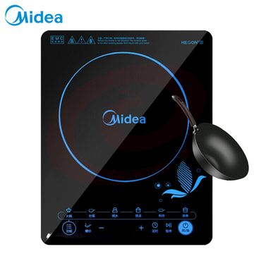 美的（Midea）电磁炉多功能大功率家用智能触控电磁灶电池炉带炒锅 C21-SN2105 SN2105T SKU：YDKJ32809