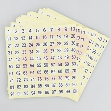 海斯迪克 圆形号码贴 数字标签贴 数字编号贴纸 1-100(15张) HKT-217 3组装