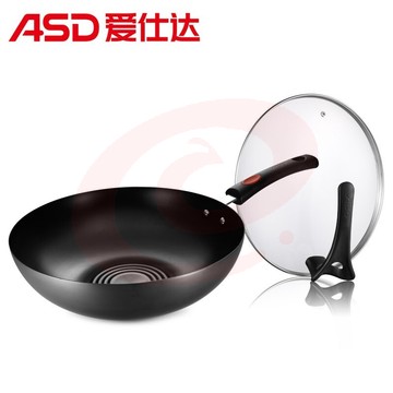 爱仕达（ASD）炒锅不易锈铁锅 CF32B1TG 32CM 精铁炒锅