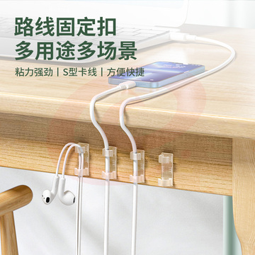 山泽（SAMZHE）SZ-LXK01自粘理线器免钉 理线 布线器 10只装 透明