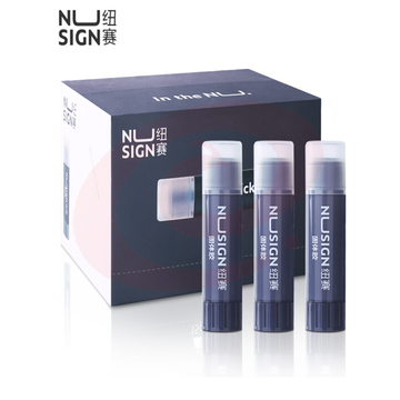 纽赛(NUSIGN)水晶固体胶 德国创意设计 胶棒 ACR环保材质 粘性强 办公桌面用品 15g单支装 烟黑色 NS193