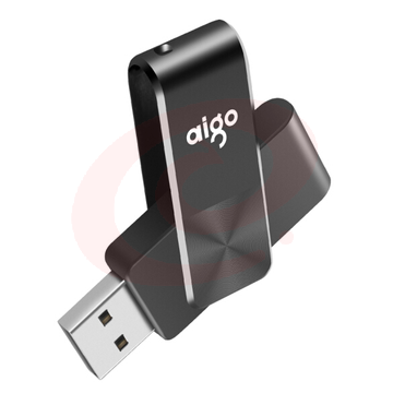 爱国者（aigo）32GB优盘U盘 USB2.0 U盘 U266迷你款 黑色 简约可侧旋转金属商务U盘 旋转防护CD纹防滑设计U盘 