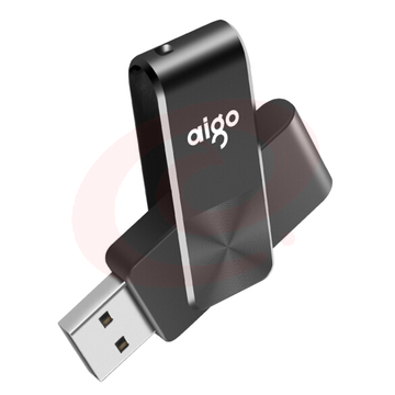 爱国者（aigo）32GB优盘U盘 USB2.0 U盘 U266迷你款 黑色 简约可侧旋转金属商务U盘 旋转防护CD纹防滑设计U盘  SKU：YDKJ33564