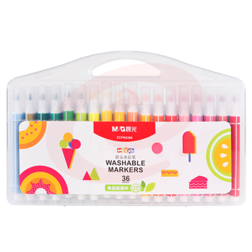 晨光(M&amp;G)文具三角杆彩色水笔MG KIDS食品级软头学生水彩笔套装36色儿童绘画笔可水洗 36支/盒 ZCPN0386/