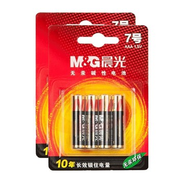 晨光(M&G)7号碱性电池 遥控器 电视 空调 键盘 鼠标 办公用品 ARC92557(4粒/吸卡)