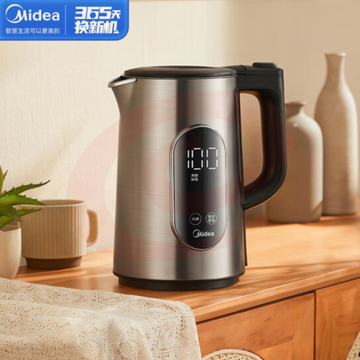 美的(Midea)电热水壶烧水壶保温热水壶1.5L大屏温显5段控温沸腾除氯316不锈钢