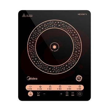 美的(Midea) 家用电磁炉2200w触摸式速热火锅炉预约定时黑晶面板4D防水电磁灶炒涮炖煮炸烤 MC-CLE2210(炒锅)