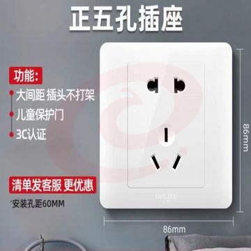 德力西五孔插座